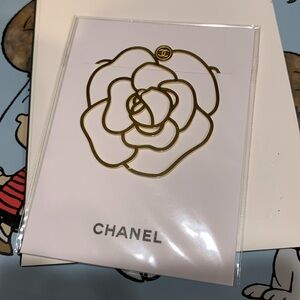 Chanel White Box with Black Trim, authentic rare Chanel clip in Chanel pocket